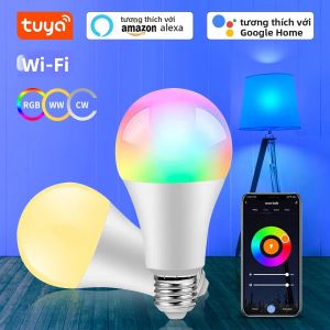 Tuya WiFi Thông Minh Bóng E27 Điều Khiển Giọng Nói Ứng Dụng Có Thể Điều Chỉnh Âm Trần Hẹn Giờ Tắt 10W 15W 20W 220V 110V Cho Phòng Ngủ