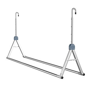 Stainless Steel Adjustable Balcony Clothes Drying Rack Double Rods Quilt Drying Tool Foldable Home Use Laundry Hanger