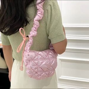 Tas Selempang Wanita Awan Sparkling Mini Silver Puff Bubble Nylon Sling Bag JCPBG07