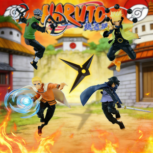 Bandai | Naruto Shippuden 4PCS Action Figure Set - Dynamic Battle Pose Collectible Model with Stand Anime Figurine for Desktop Decor & G