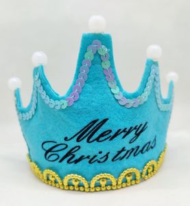 Glowing Merry Christmas And Happy New Year Crown Hat Led Aksesoris Tahun Baru
