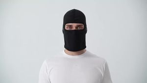 Cycling hood with plush bicycle mask windproof warm face mask