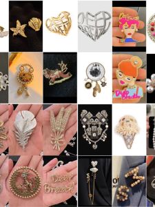 Girdear New Diamond Embedded G Letter Deep Breath Wheat Ear Brooch Pin Womens Fashion Jewelry Original Design Mixed Material