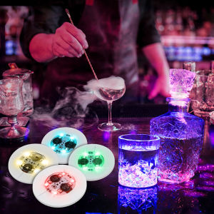 10-100PCS LED Coaster Lights Colorful Glowing Wine Bottle Stickers Bar Wedding Party Lighting Glowing Wine Bottle Stickers