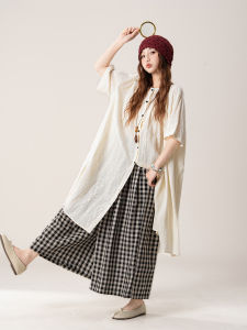 SHANGWEILUO | Vintage Embroidered Dress and Wide Leg Pants Set for Women