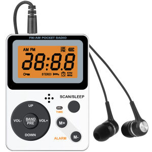 Pocket Radio AM FM Battery Operated Excellent Reception Headphone Jack Portable Mini Radio for Indoor/Outdoor Emergency Use