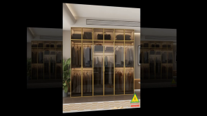 Tủ quần áo gỗ MDF cánh kính cường lực khung nhôm 4TAK06 - Nội thất lắp ráp Viendong Adv