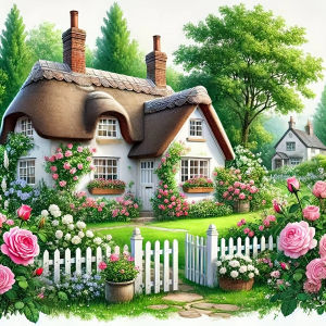 Spring House Flowers Jigsaw Puzzle 500/1024PCS Floral Scene Focus Activity Leisure Time Gift