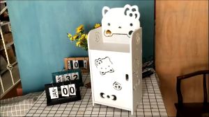 Modern Square Table Simple White Durable Mini House Shaped Storage Tea Table Bedside Table