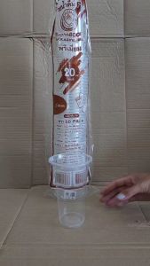 แก้ว 20 ออนซ์ ปาก 95 mm. เรียบใส ยี่ห้อSB (ยกลัง) 1000ใบ