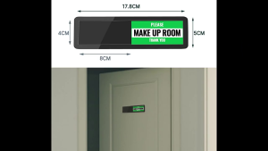 Sliding Room Sign Do Not Disturb Sign Clean Up Room Sign for Hotel Office Black Acrylic 7"X2"