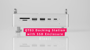 Ulanzi QT03 Docking Station SSD Enclosure Cooling Fan SD Memory Card Reader Hub USB Type-C HDMI 3.5mm Audio Jack Port For Mac Mini Windows PC Tablet Phone