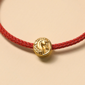 Chow Sang Sang 周生生 999 Gold Auspicious Blessings Mini Zodiac Horse Charm for Women & Men 96062C (Bracelet Not Included)