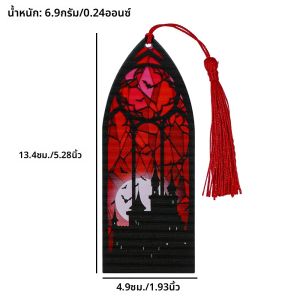 ที่คั่นหนังสืออะคริลิกค้างคาวสไตล์กอธิคสีเข้มพร้อมโครงสีแดง ชมพู และม่วงสําหรับคนรักหนังสือ เครื่องหมายหน้า อุปกรณ์หนังสือ