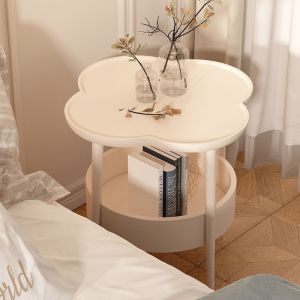 Miumiu Creative Four Leaf Clover Shaped Side Table for Living Room Bedroom Bedside Table Rack Organizer Coffee Table