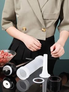 1 Set Manual Sausage Filling Machine Hand Sausage Maker With Funnel Meat Filler Kitchen Tools Barrel Sausage Maker