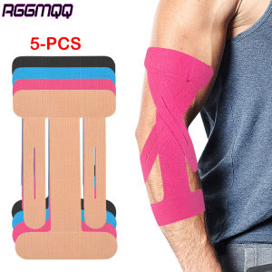 5PCS Precut Kinesiology Tape for Elbow Pain Relief – Waterproof & Breathable Athletic Tape for Tennis ElbowJoint Support Sports