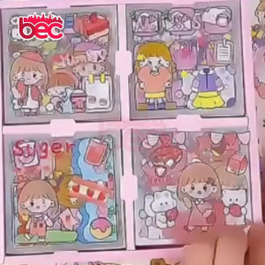 100 Lembar Stiker Motif Momo Kartun Korea Lucu Anti Air Dekorasi Handbook Scrapbook Sticker DIY