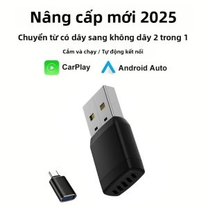 kebidumei | Bộ Chuyển Đổi CarPlay 2 Trong 1 Android Auto Không Dây Hộp AI Dành Cho Hệ Thống Dẫn Đường CarPlay Có Dây Nguyên Bản - Cắm Và Chạy