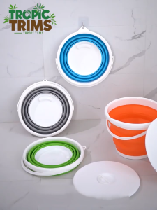 TropicTrims 5L Foldable Silicone Bucket  Flexible  durable non  deforming Daily household use