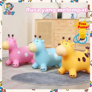 RUSA Mainan Kuda Kudaan Karet Rocking Horse Jumping Mainan Tunggangan Kuda Kudaan Anak
