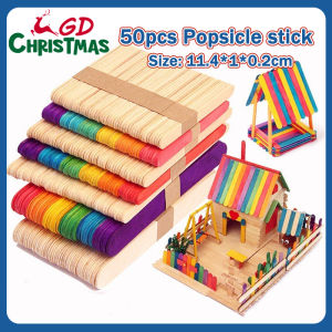 GD Christmas 50 pcs School popsicle sticks Wooden Popsicle Stick Ice Cream Sticks Arts & Crafts
