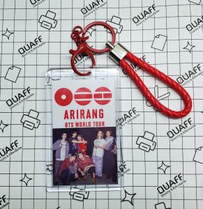 BTS ARIRANG World Tour 2026-2027 Keychain with Red Strap in Acrylic ID Card Holder Idol Merchandise