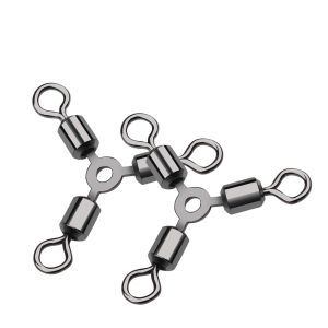 10pcs Fishing Rolling Swivel Brass Three-way Fishhook Connector Fishing Accessories Tackle