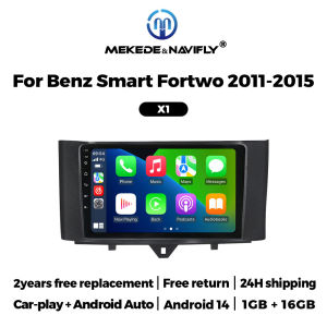 Android 14 Car Radio Stereo for Mercedes Benz Smart Fortwo 2010 - 2015 Carplay Auto Audio GPS Navigation Multimedia Player WiFi