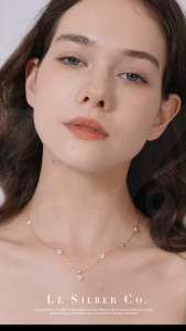 Le Silber Co.S925 - Clovers Cuddle Necklace Rantai Leher Perak