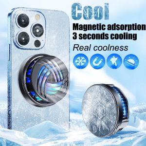 GOOJODOQ Cooler Fan Radiator Cooling Pad Magnetic Sucking Fan Rechargeable Portable Cooler Radiator Gaming Heatsink For iPad Phone and Laptop