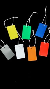 100Pcs Waterproof Label Price Tags with Elastic String for Jewelry Clothing Plant Labels - 5.0cm x 3.0cm