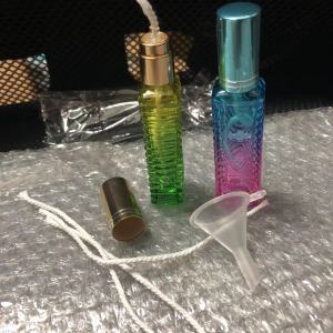 Handmade Mini Aromatherapy Lamp with Colored Glass Alcohol Lamp and Transparent Core Alcohol Lamp as a Gift with Mini Funnel