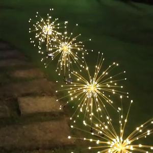 Solar Powered Fairy Lights Waterproof Decorative Garden Lights with Stake for Yard Patio Garden Pathway Courtyard Villa Outdoor Lighting Christmas Decoration Energy-Efficient Easy Installation