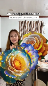 3D Floral Diatom Mud Floor Mat Bathroom Water Absorbing and Anti Slip Flower Foot Mat