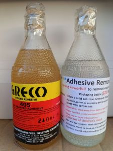 Greco Super power adhesive 405 330 ml + adhesive remover 320 ml for Reglue Shoes