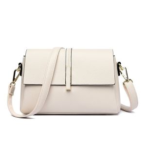Leather Womens Bag Casual Large Capacity Cowhide Fashion Shoulder Crossbody Bag for Middle-Aged Ladies Soft Square Handbag
