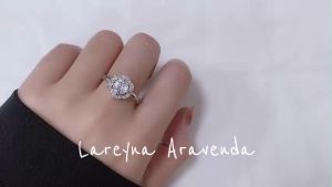 Lareyna Aravenda Cincin Wanita S925 Korea Blossom Flower Crystal CC012