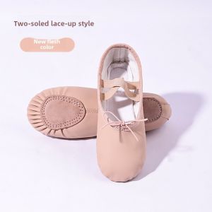 Real Leather Ballet Dance Shoes Womens Soft Bottom Simulated PU Professional Practice Shoes for Adults And Children