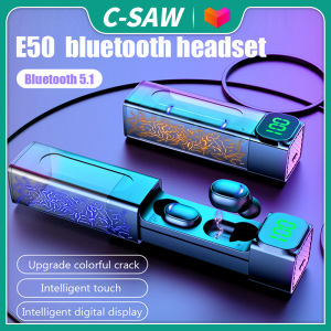 C-SAW E50 LED Colorful Earphone Wireless Bluetooth 5.0 Headphones TWS Earbuds Auriculares Earphone TWS Headset For Apple iPhone Android Xiaomi Oppo Vivo Samsung Infinix Realme Huawei