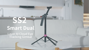 MEEGOO ขาตั้งกล้องไม้เซลฟี่ไร้สาย 1.65m ชิป AI อัจฉริยะในตัว รองรับการจดจำใบหน้าและการหมุน 360°