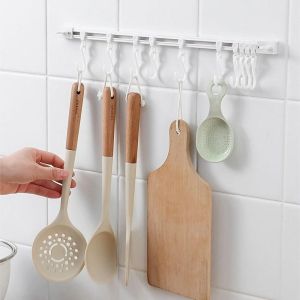 Multifunctional Track Row Hooks Self-adhesive Cabinet Hook Long Row Hook Bedroom Kitchen Bathroom Supplies