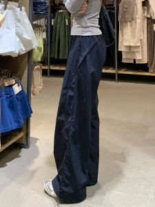 American Style Quick Dry Work Pants Women Summer New Small Size High Waist Slimming Lazy Wide Leg Casual Sports Pants