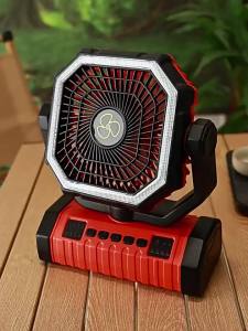 10000mAh Battery Operated Fan Portable Rechargeable Desk/Camping Fan with LED Light and Hook Outdoor Fan for Tent Car Trip