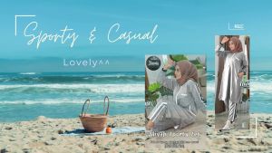 Sporty Setelan Celana Light Grey Aliyah by Uwais Babyterry fit M to XXL Alfarizqi OS