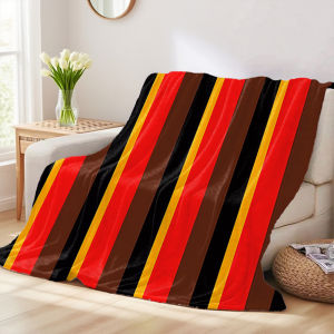 Beast Kingdom | Retro Warm Stripes Printed Blanket Suitable For Sofa Beds Offices Travel Camping Chairs Warm Woolen Blankets