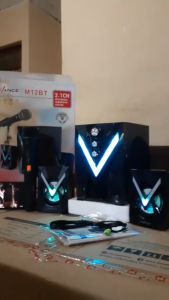 PROMO~Speaker Karaoke ADVANCE M12BT Speaker Stereo Bluetooth Xtra Bass Subwoofer Lampu LED | ( FREE MIC WIRELESS ) | Bisa Karaoke 2 Mic