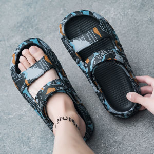 Casual Summer Mens Sandals Driving Two-Purpose Beach Slippers Anti-Slip Thick Bottom EVA Flat Footwear for Youth And Daily Wear
