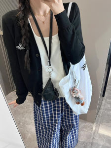 Early Autumn Knitted Sweater Womens Slim Fit Outerwear Top Small Saturn Style Fashionable Casual Long Sleeve V-Neck Coat