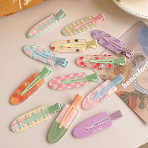 12 Pieces of Multi-Color Colorful Hair Clips with Side Bangs Duckbill Clips for Broken Hair Sweet Girls Simple Hair Clips